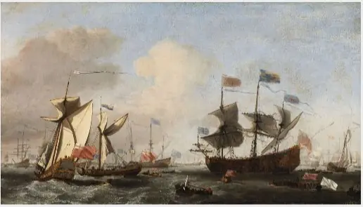 The Royal Visit to the Fleet in the Thames Estuary, 6 June 1672, by Willem van de Velde the Younger