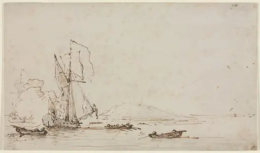 Yacht Receiving Salute, by Willem van de Velde the Younger