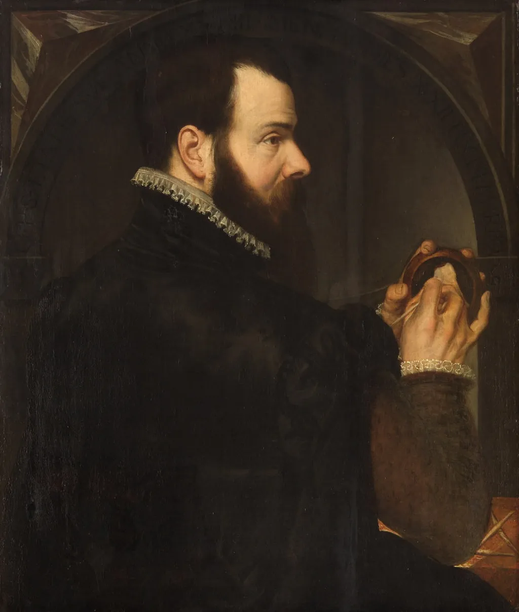 Self Portrait as a Wax-Modeller, by Willem van den Broecke, oil, 1564