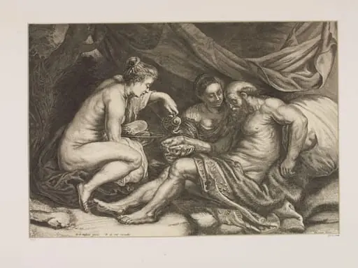 Lot intoxicated by his daughters, by Willem van der Leeuw
