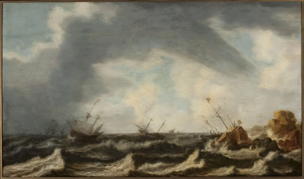 Marine landscape, by Willem van Diest, oil, 1635