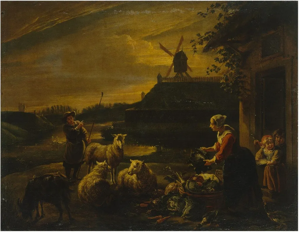 Peasant Yard, by Willem van Herp, oil, 1660