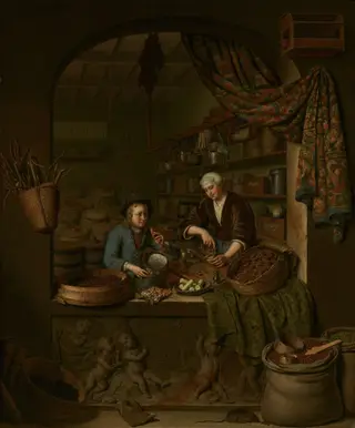 A Grocer's Shop, by Willem van Mieris, 1717