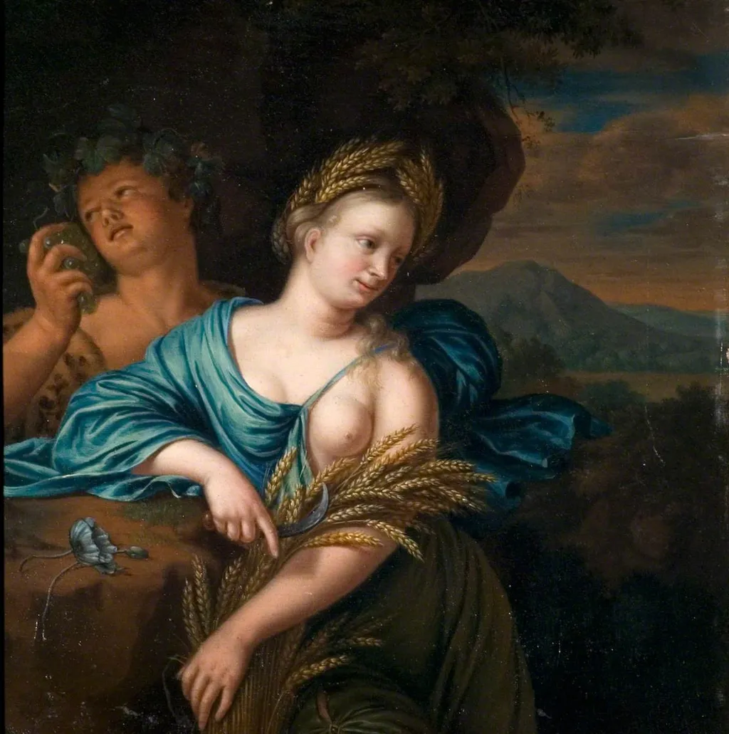 Bacchus and Ceres, by Willem van Mieris, oil, 1712