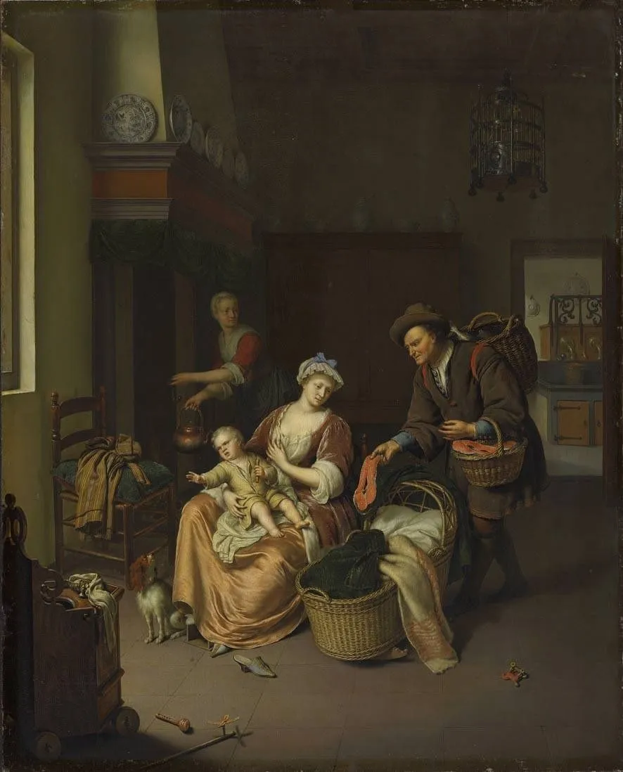 The Fish Seller, by Willem van Mieris, unspecified, 1719