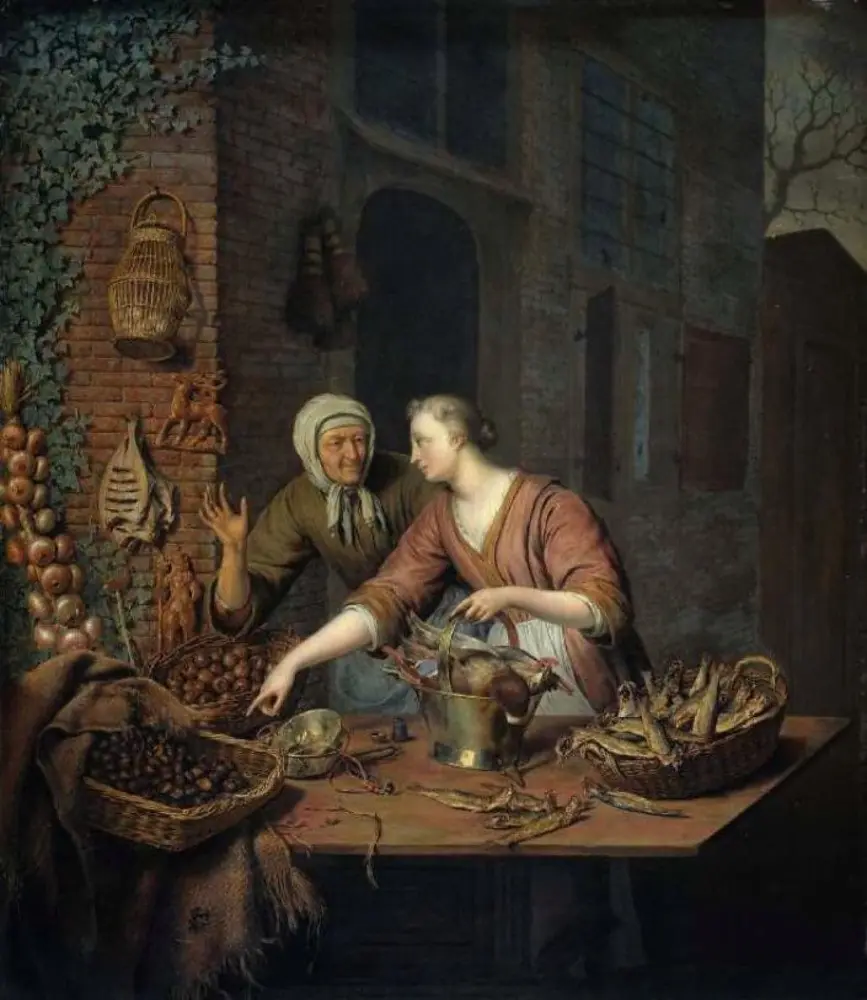 The market stall, by Willem van Mieris
