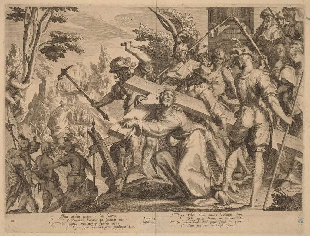 Christ Carrying the Cross, by Willem van Swanenburgh, ink, 1606