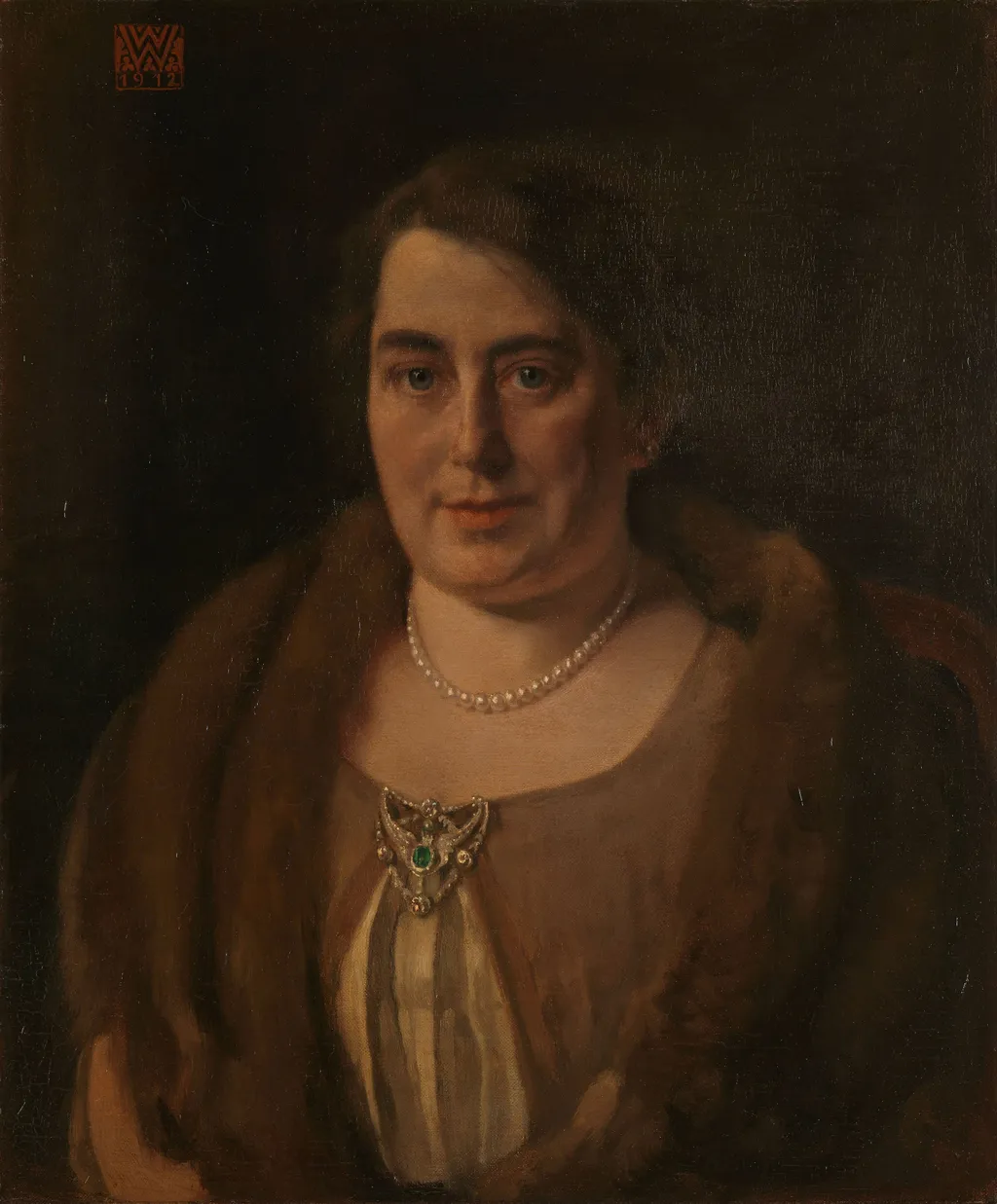 Adèle van Meekren, de tweede echtgenote van Andries van Wezel, by Willem Witsen, oil, 1912