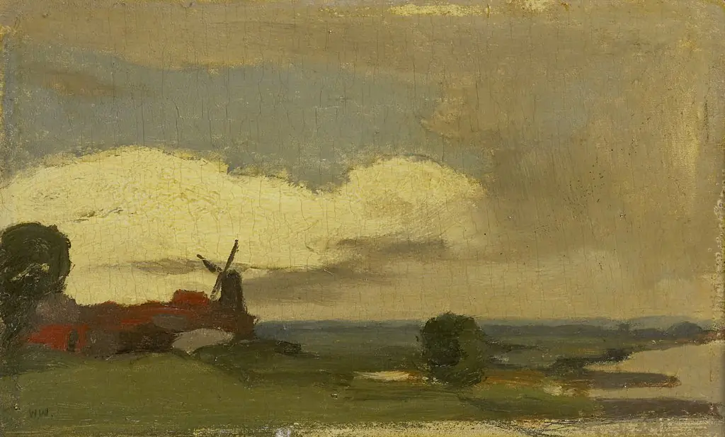 Landschap met de molen van Wijk bij Duurstede, by Willem Witsen