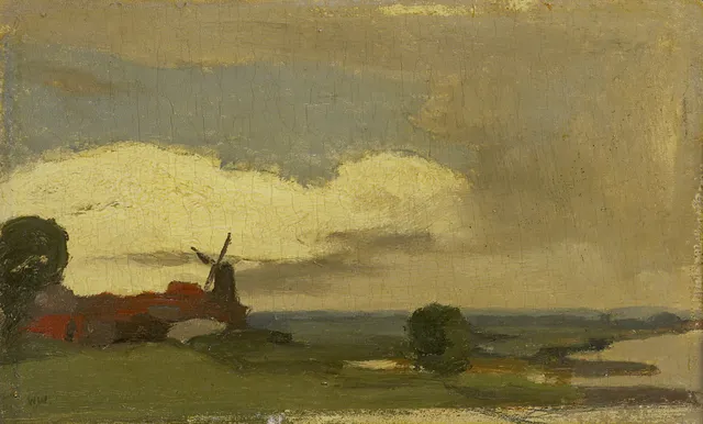 Landschap met de molen van Wijk bij Duurstede