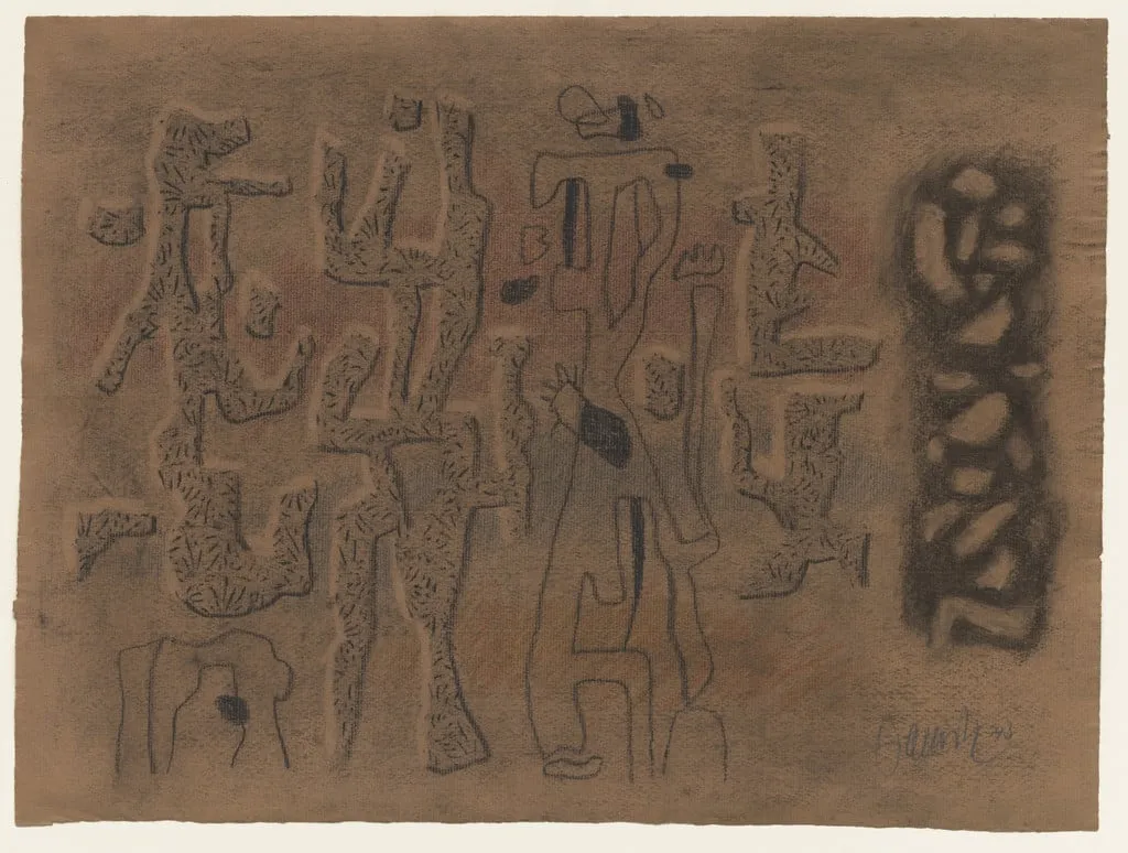 Untitled, by Willi Baumeister, charcoal, 1943