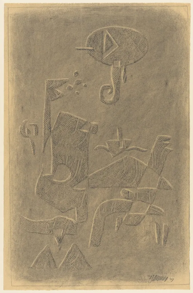 Untitled, by Willi Baumeister, charcoal, 1949