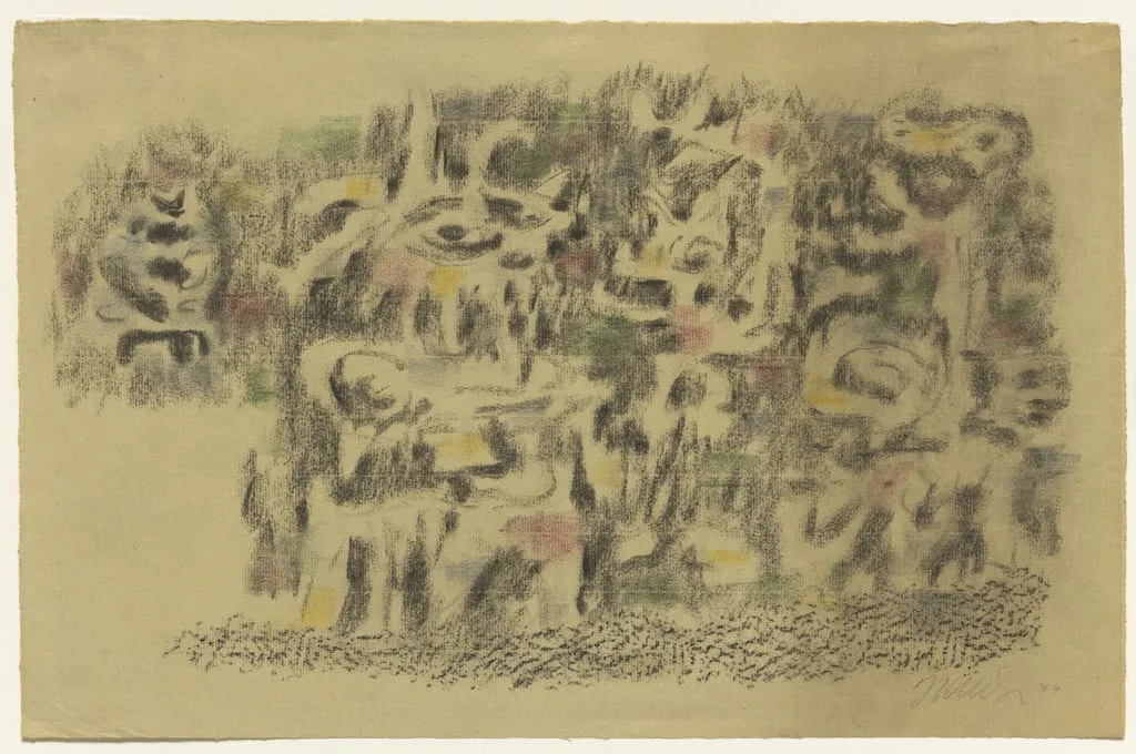 Untitled, by Willi Baumeister, charcoal, 1944