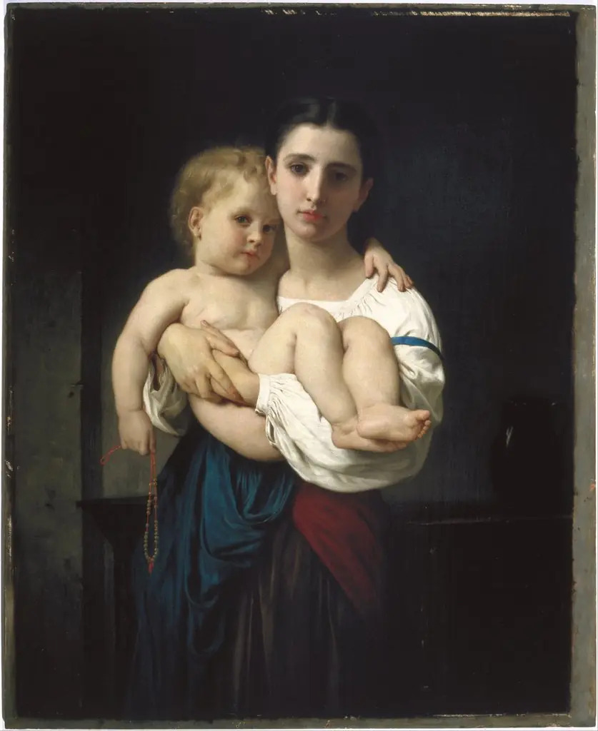 The Elder Sister, reduction (La soeur aînée, réduction), by William Adolphe Bouguereau
