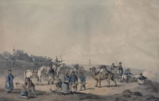 Chinese Soldiers Exercising Outside the Walls of the City, by William Alexander