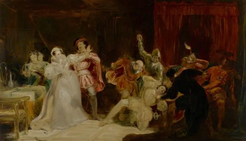 A Study for 'The Murder of David Rizzio' (NG 1677), by William Allan