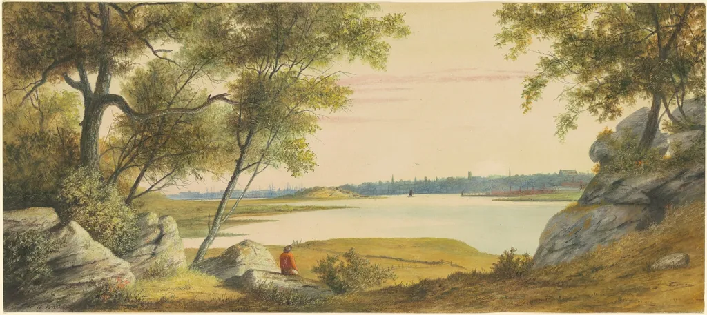 New Bedford, Massachusetts, by William Allen Wall, gouache, 1865