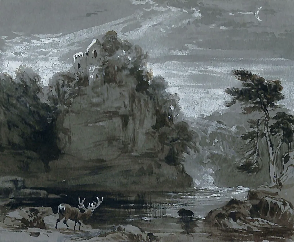 Highland scene, by William Andrews Nesfield, watercolor, 1850