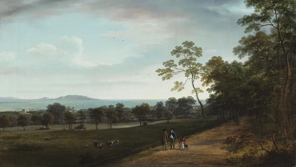 View in Mount Merrion Park, by William Ashford, oil, 1806