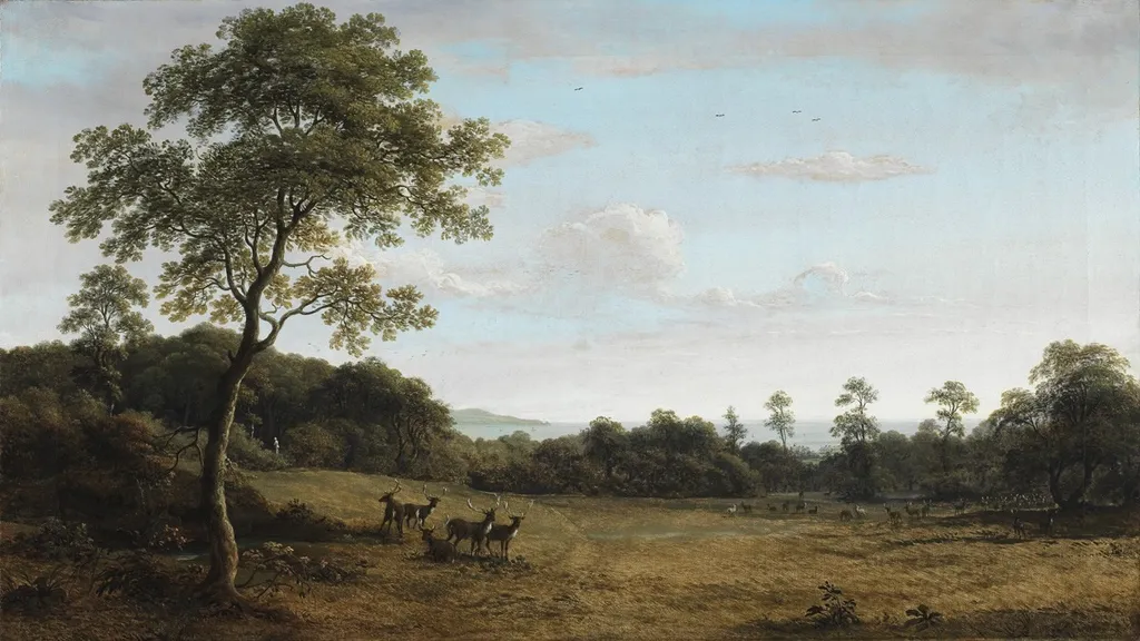 View in Mount Merrion Park, by William Ashford, oil, 1806
