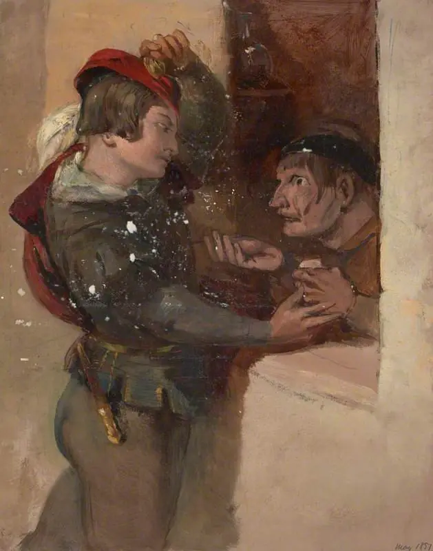 Study of Two Medieval Figures, by William Bell Scott