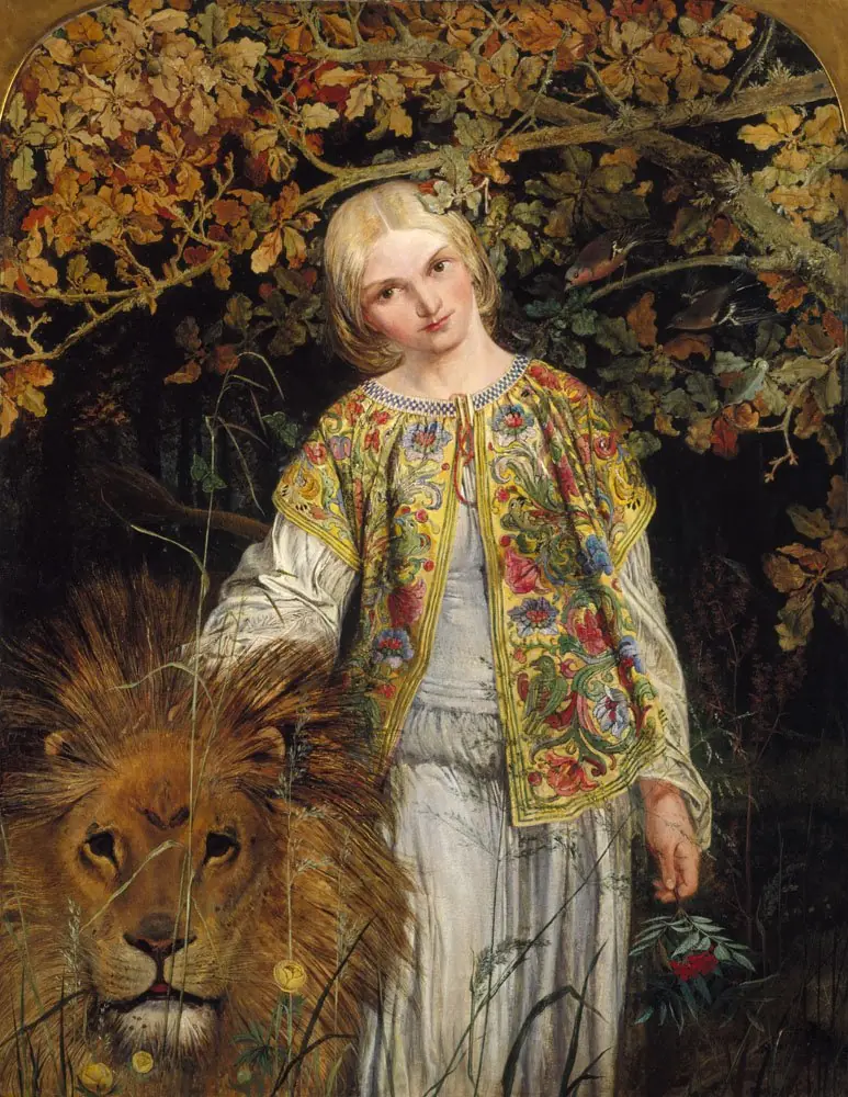Una and the Lion (from Spenser's 'The Faerie Queene'), by William Bell Scott