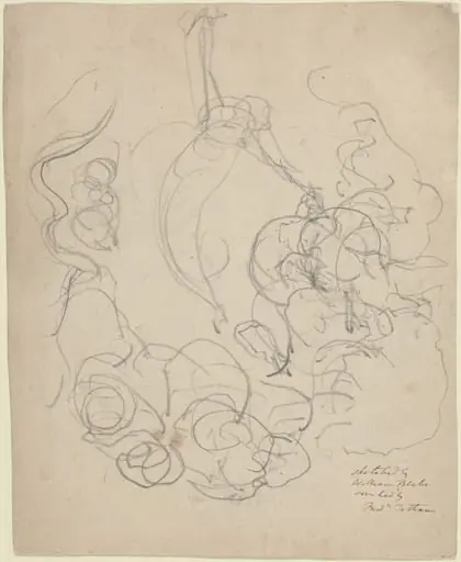 A Figure Ascending in a Glory of Clouds (?), by William Blake