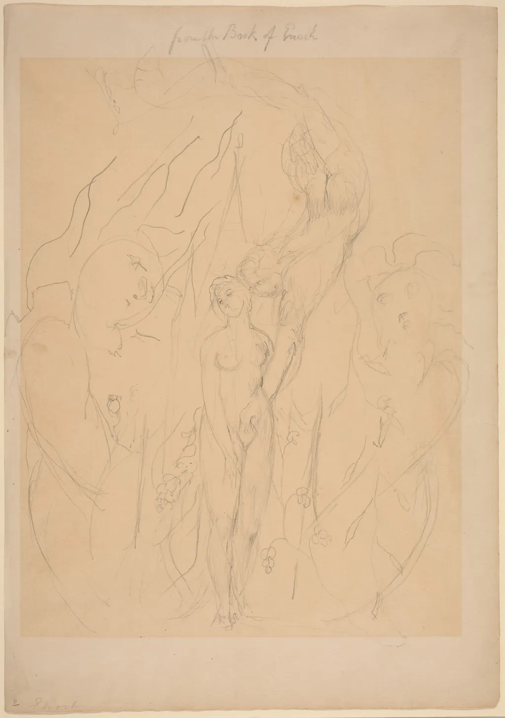 An Angel Teaching a Daughter of Men the Secrets of Sin, by William Blake, graphite, 1826