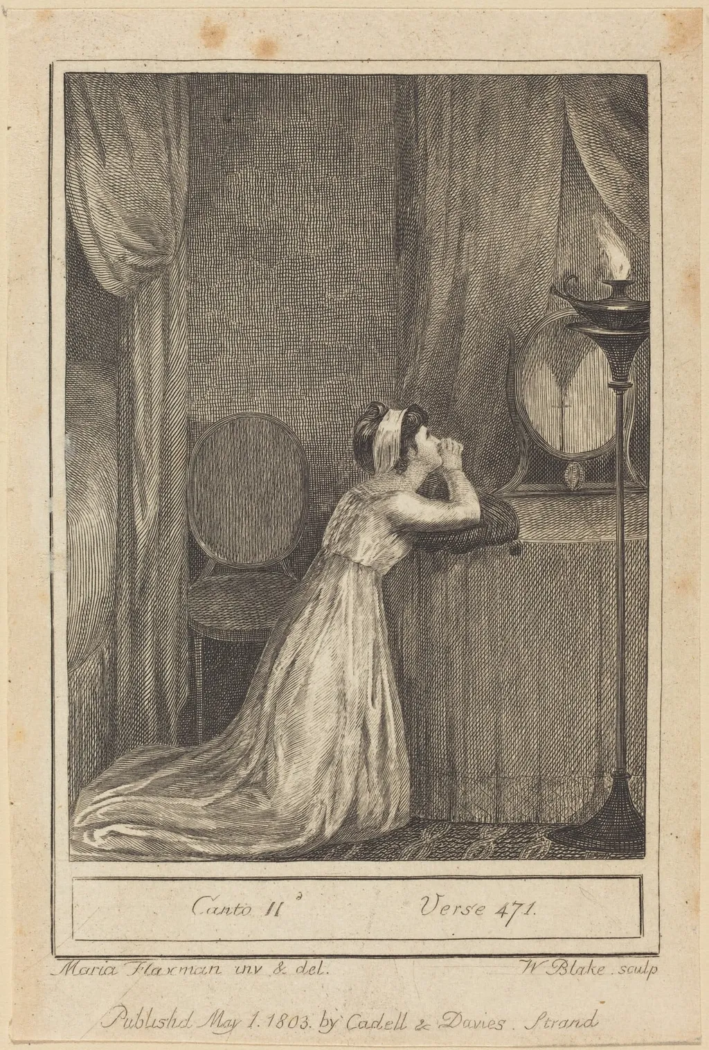 Canto II, Verse 471, by William Blake, ink, 1803