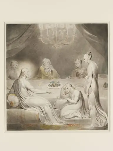 Christ in the house of Martha and Mary, by William Blake