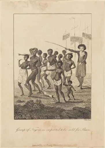 Group of Negros, as imported to be sold for Slaves, by William Blake