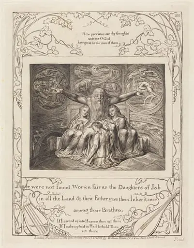 Job and His Daughters, by William Blake