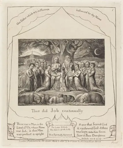 Job and His Family, by William Blake
