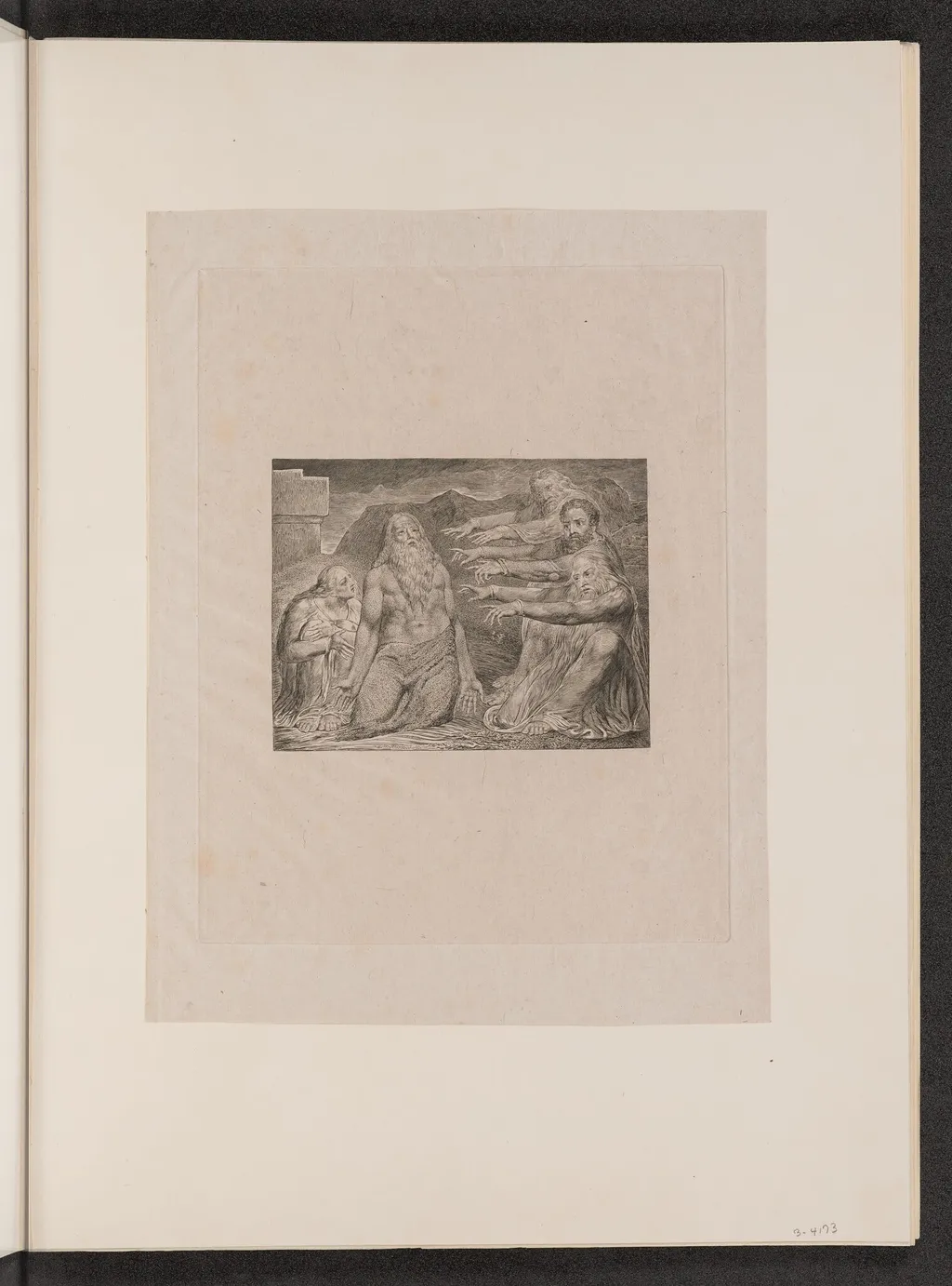 Job Rebuked by His Friends, by William Blake, ink, 1825