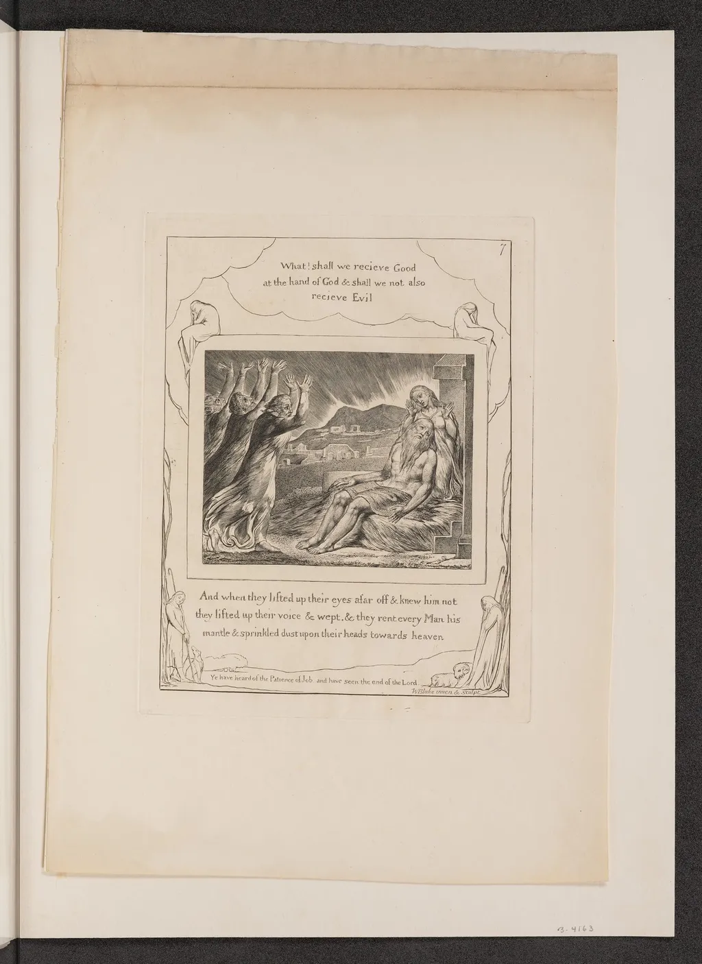 Job's Comforters, by William Blake, ink, 1825