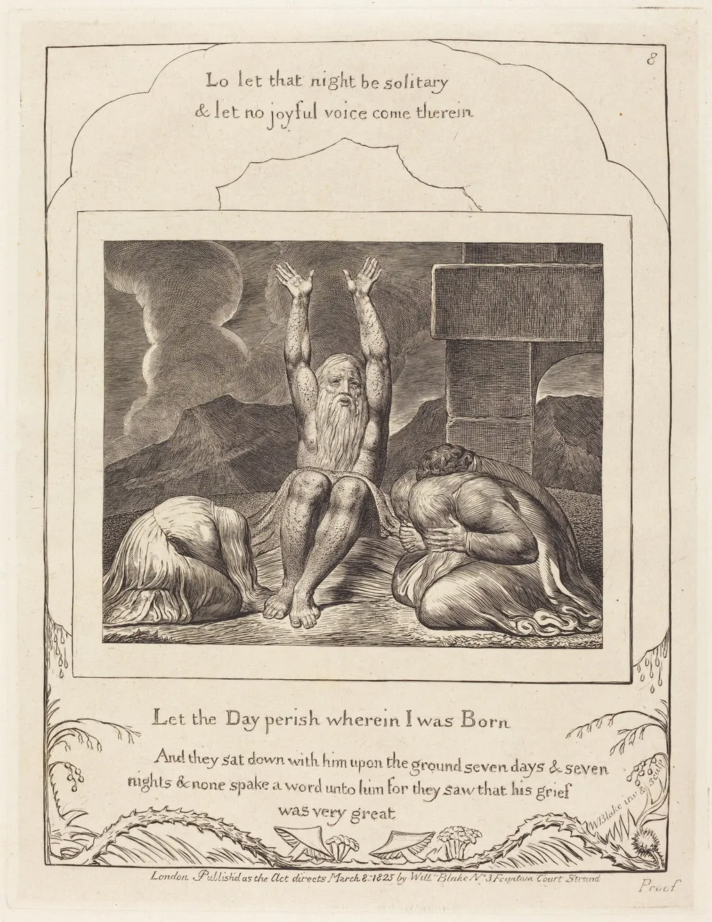 Job's Despair, by William Blake, ink, 1825