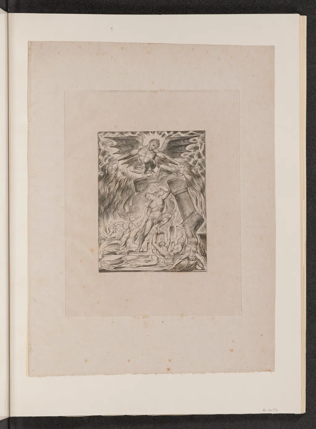 Job's Sons and Daughters Overwhelmed by Satan, by William Blake, ink, 1825
