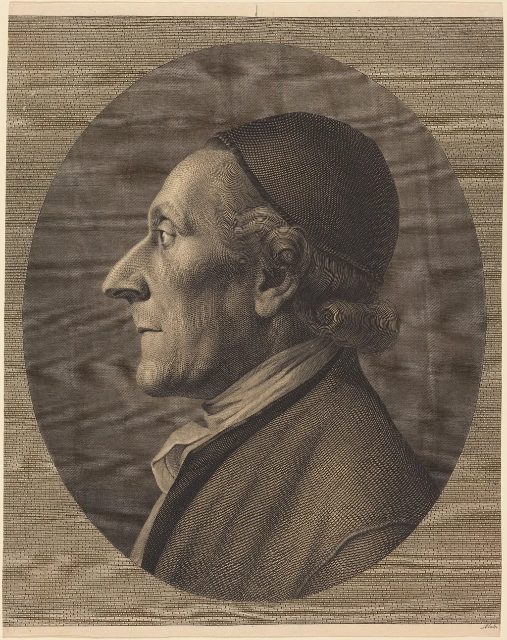John Caspar Lavater, by William Blake, ink, 1794
