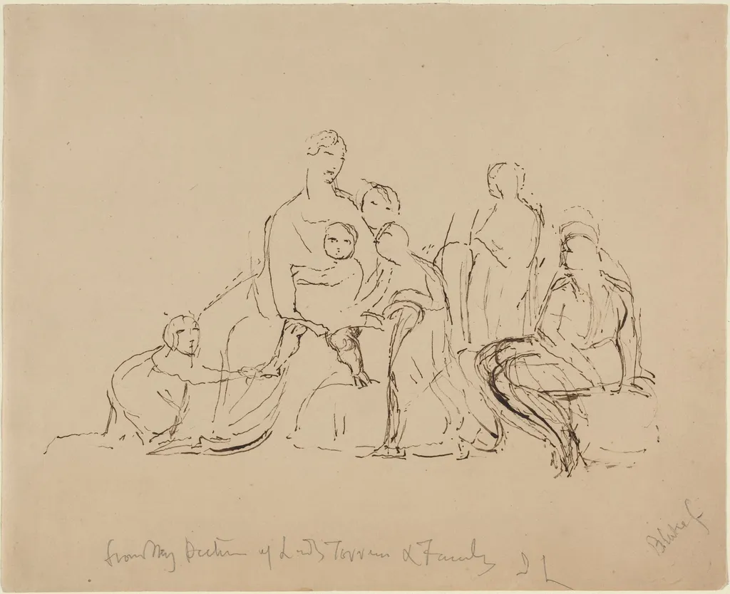 Lady Torrens and Family, by William Blake, ink, 1825