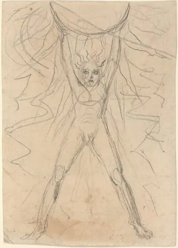 Los Supporting the Sun [recto], by William Blake