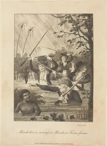March thro' a swamp or Marsh in Terra-firma, by William Blake