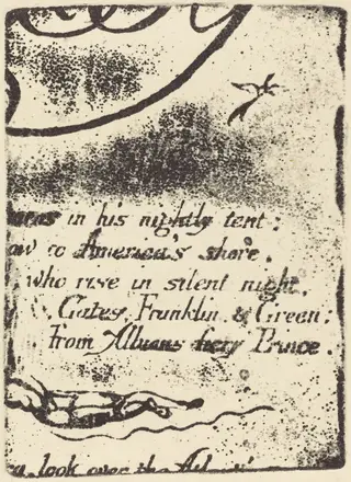Restrike from fragment of cancelled plate for "A Prophecy"