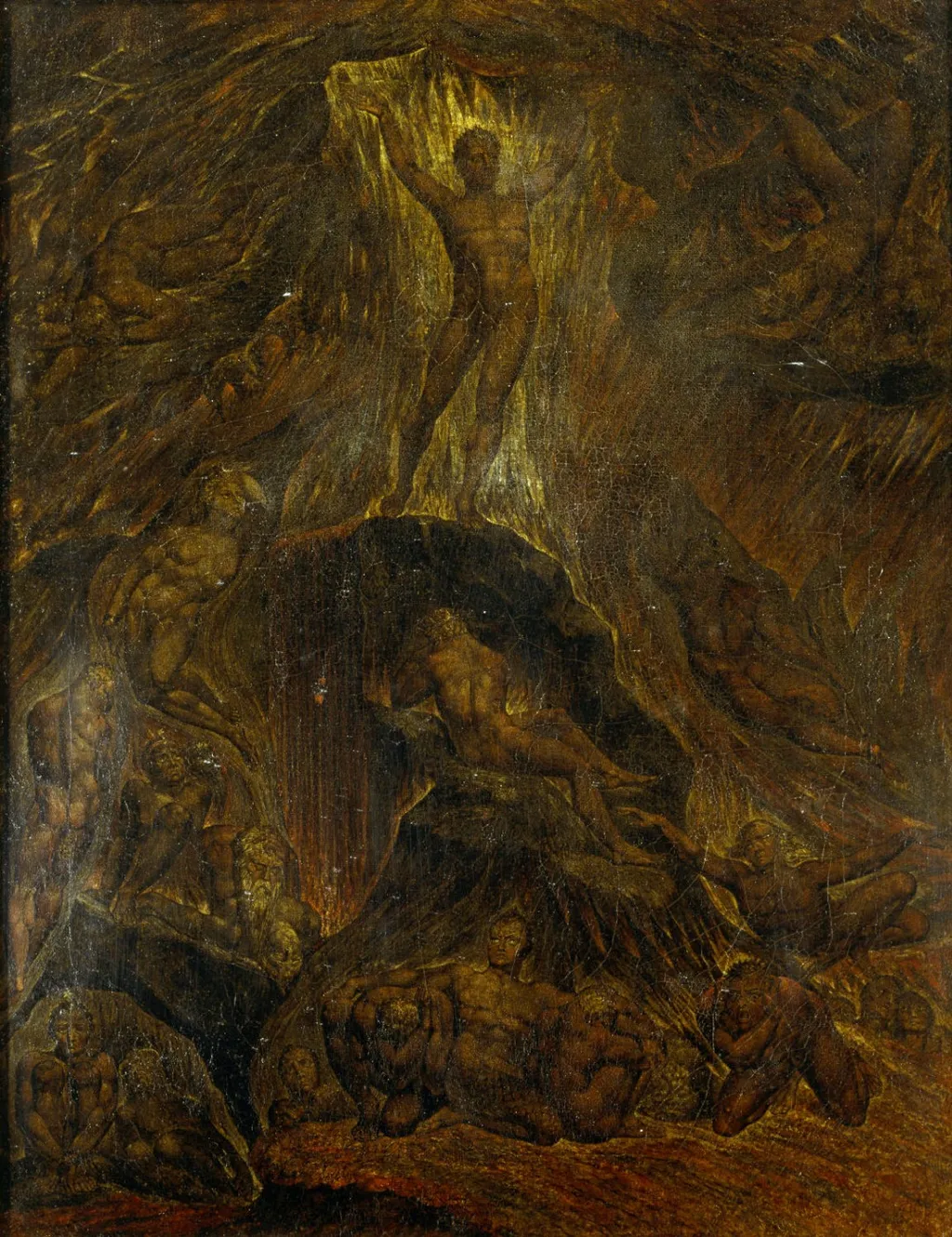 Satan calling up his legions, by William Blake, tempera, 1809
