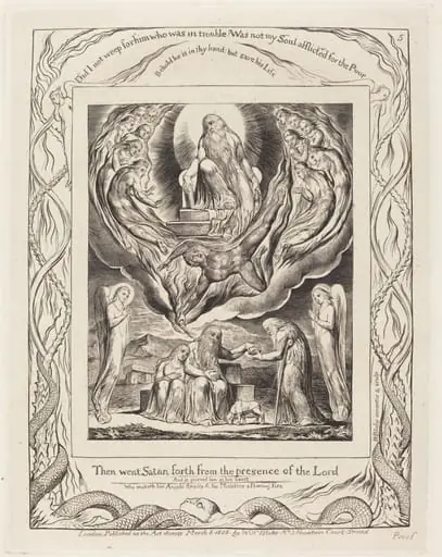 Satan Going Forth from the Presence of the Lord, by William Blake