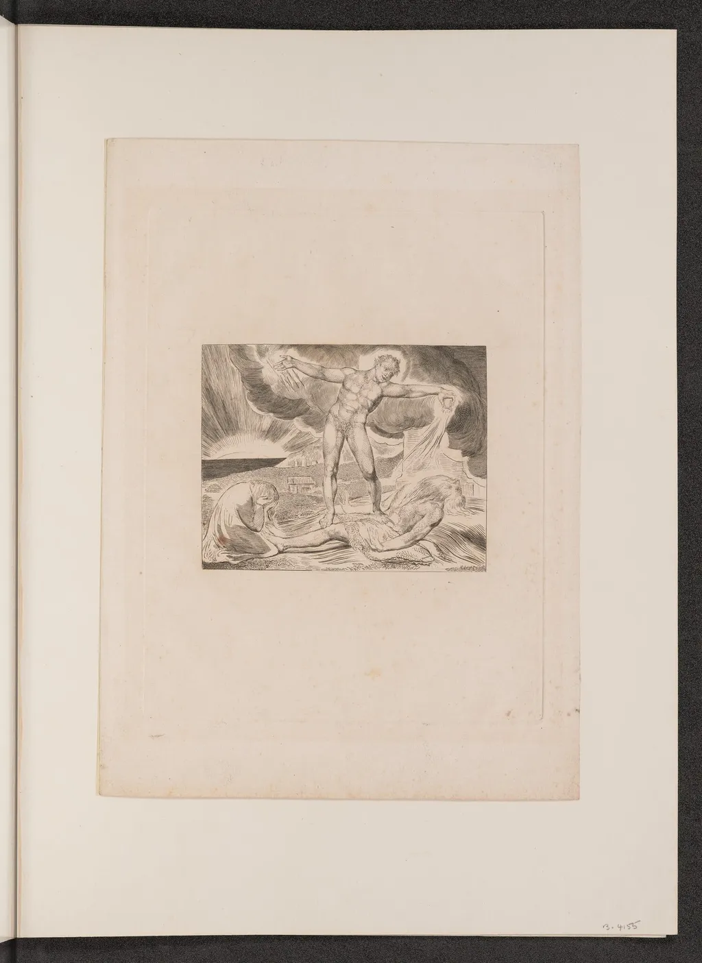 Satan Smiting Job with Boils, by William Blake, ink, 1825