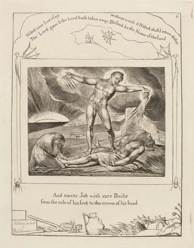Satan Smiting Job with Boils, by William Blake