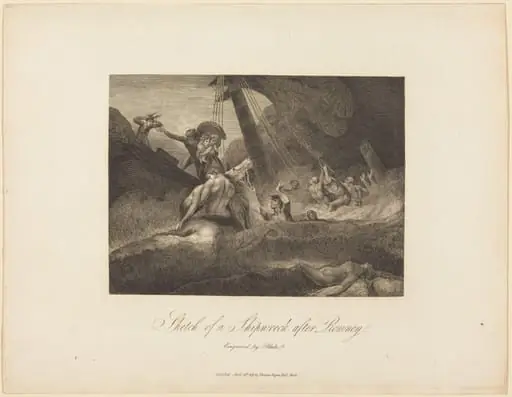 Sketch of a Shipwreck, by William Blake