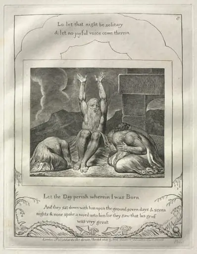The Book of Job:  No. 8,  Let the Day perish wherin I was born, by William Blake