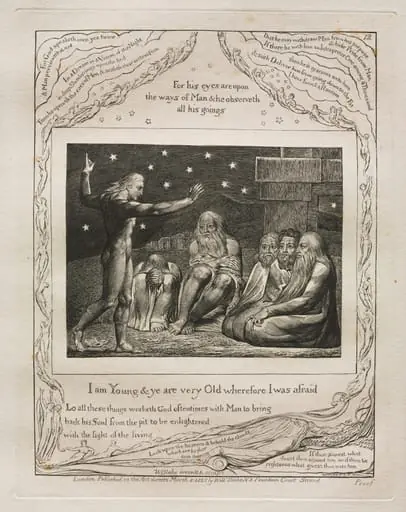 The Book of Job:  Pl. 12, I am Young and ye are very Old wherefore I was afraid, by William Blake