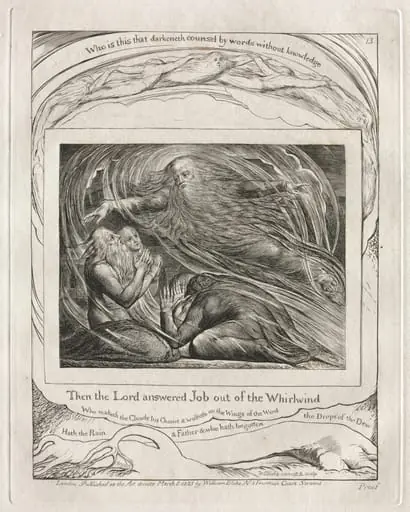 The Book of Job:  Pl. 13, Then the Lord answered Job out of the Whirlwind, by William Blake